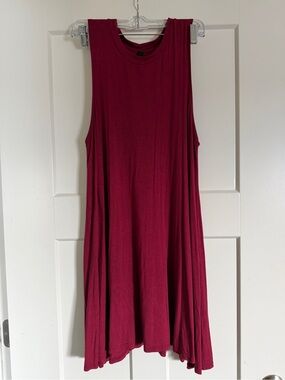 Jolie High Neck Sleeveless Dress in Burgundy